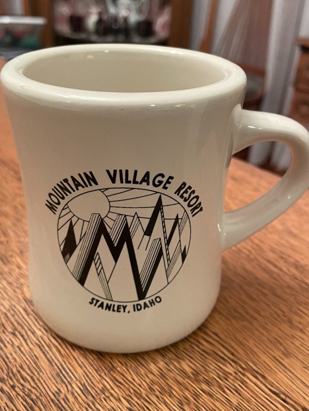 Mountain Village Resort Stanley, Idaho Diner Style Coffee Cup Mug 15 ounces
